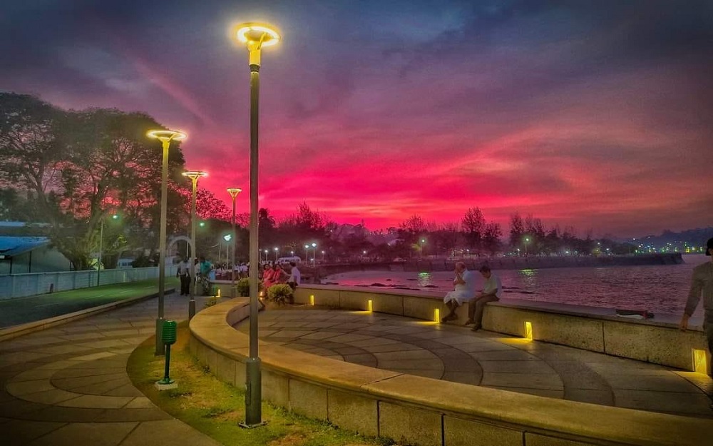 evening picture of flagpoint, Port Blair